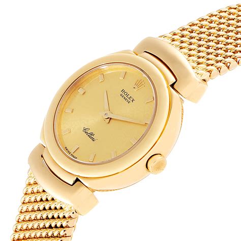 rolex cellini yellow gold brown strap ladies watch 6621|Buy Used Rolex Cellini 6621 .